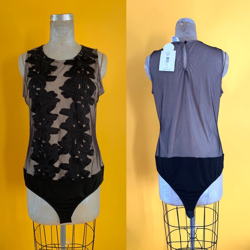 🆕 BADGLEY MISCHKA Solange Nude Lace Bodysuit XL